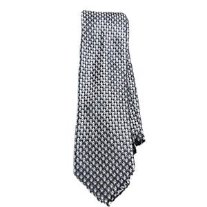 Ted Baker London Mens Black Silver  Blue Necktie EUC silk 59"L X 2 3/4" W